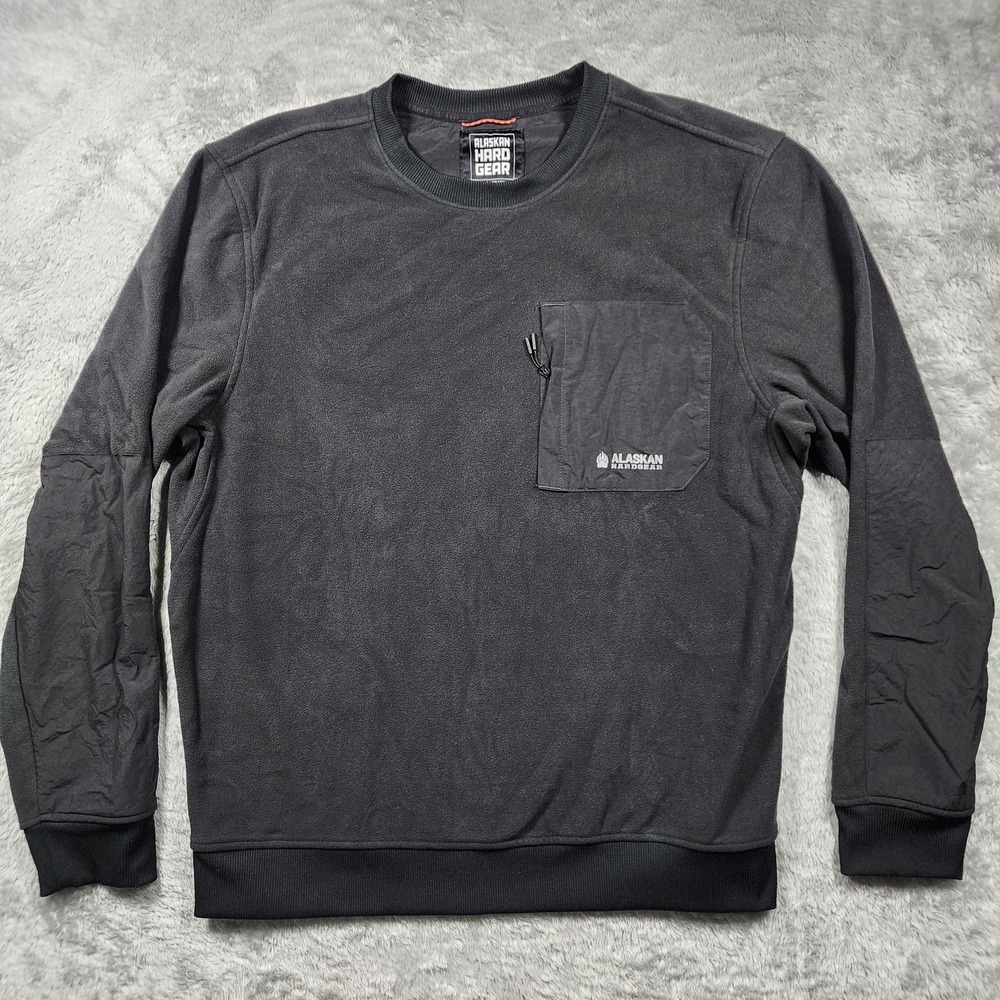 Alaskan Hard Gear Sweatshirt Mens Large Black Fleece Pullover Crewneck‎ Outdoor